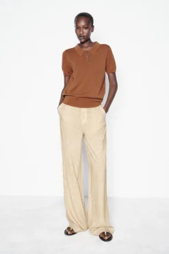 Outlet JERSEY POLO PUNTO LISO Mujer Cárdigan / Jerséis|Punto