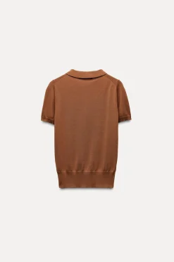 Outlet JERSEY POLO PUNTO LISO Mujer Cárdigan / Jerséis|Punto