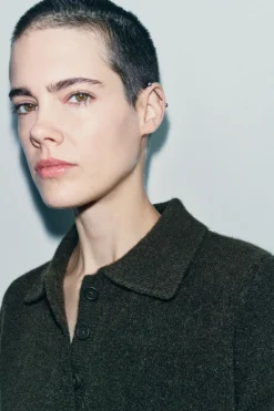 Outlet JERSEY POLO PUNTO LISO Mujer Cárdigan / Jerséis|Punto