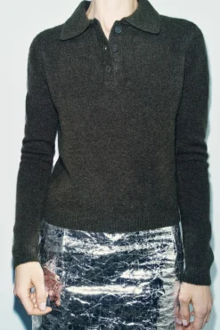 Outlet JERSEY POLO PUNTO LISO Mujer Cárdigan / Jerséis|Punto