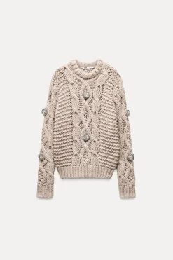 Fashion JERSEY PUNTO ABALORIOS JOYA Mujer Cárdigan / Jerséis|Punto