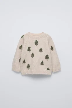 Niños ZARA 6 - 18 Meses·Punto<JERSEY PUNTO ARBOLITOS