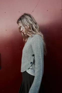 Fashion JERSEY PUNTO BOTONES LATERALES Mujer Cárdigan / Jerséis|Punto