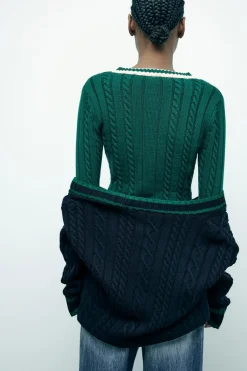 Sale JERSEY PUNTO CABLES Mujer Cárdigan / Jerséis|Punto