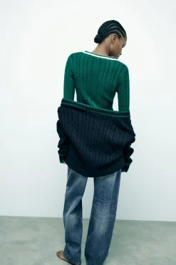 Sale JERSEY PUNTO CABLES Mujer Cárdigan / Jerséis|Punto