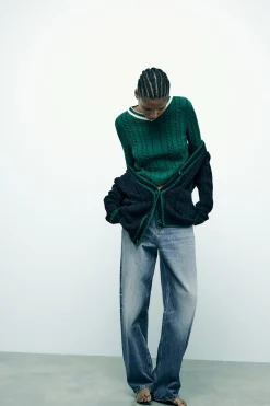 Sale JERSEY PUNTO CABLES Mujer Cárdigan / Jerséis|Punto