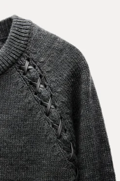 Discount JERSEY PUNTO CINTAS HOMBROS Mujer Cárdigan / Jerséis|Punto