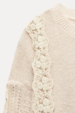 Hot JERSEY PUNTO COMBINADO ENCAJE Mujer Cárdigan / Jerséis|Punto