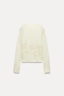 Best JERSEY PUNTO COMBINADO ENCAJE Mujer Cárdigan / Jerséis|Punto