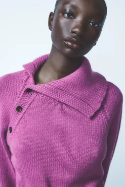 Discount JERSEY PUNTO CUELLO ASIMÉTRICO Mujer Cárdigan / Jerséis|Punto