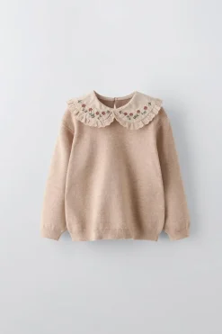 Niños ZARA 1½ - 6 Años·Punto|1½ - 6 Años·Total Look<JERSEY PUNTO CUELLO BORDADO