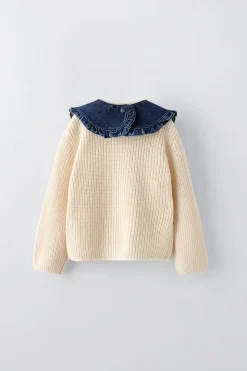 Niños ZARA 1½ - 6 Años·Punto|1½ - 6 Años·Jeans / Denim<JERSEY PUNTO CUELLO COMBINADO