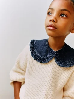Niños ZARA 1½ - 6 Años·Punto|1½ - 6 Años·Jeans / Denim<JERSEY PUNTO CUELLO COMBINADO