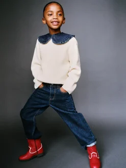 Niños ZARA 1½ - 6 Años·Punto|1½ - 6 Años·Jeans / Denim<JERSEY PUNTO CUELLO COMBINADO