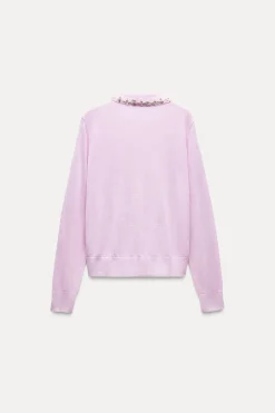 Online JERSEY PUNTO CUELLO PERLAS Mujer Cárdigan / Jerséis|Punto