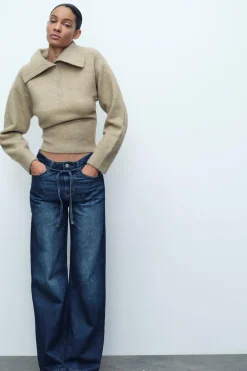 Best JERSEY PUNTO CUELLO POLO Mujer Cárdigan / Jerséis|Punto