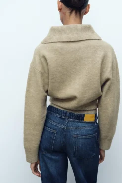 Best JERSEY PUNTO CUELLO POLO Mujer Cárdigan / Jerséis|Punto