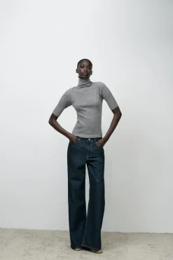 Sale JERSEY PUNTO CUELLO SUBIDO Mujer Cárdigan / Jerséis|Punto