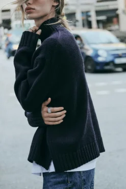 Outlet JERSEY PUNTO CUELLO SUBIDO Mujer Cárdigan / Jerséis|Punto