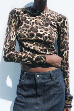 Discount JERSEY PUNTO ESTAMPADO ANIMAL Mujer Cárdigan / Jerséis|Punto