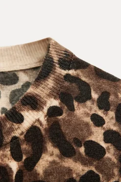 Discount JERSEY PUNTO ESTAMPADO ANIMAL Mujer Cárdigan / Jerséis|Punto