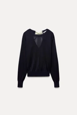 Discount JERSEY PUNTO FINO LAZO CONTRASTE Mujer Cárdigan / Jerséis|Punto