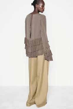 Sale JERSEY PUNTO FINO VOLANTES Mujer Cárdigan / Jerséis|Punto