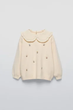 Niños ZARA 1½ - 6 Años·Punto|1½ - 6 Años·Total Look<JERSEY PUNTO FLORES BORDADAS