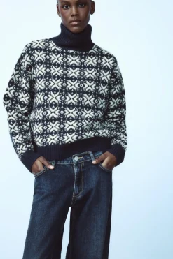 Best JERSEY PUNTO JACQUARD Mujer Cárdigan / Jerséis|Punto