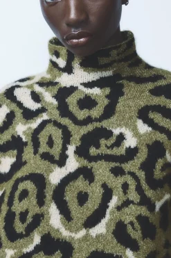 Sale JERSEY PUNTO JACQUARD ANIMAL Mujer Cárdigan / Jerséis|Punto