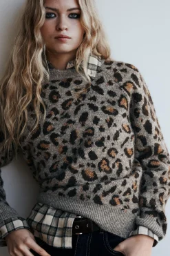 Outlet JERSEY PUNTO JACQUARD ANIMAL Mujer Cárdigan / Jerséis|Punto