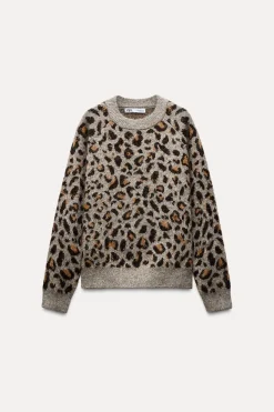 Outlet JERSEY PUNTO JACQUARD ANIMAL Mujer Cárdigan / Jerséis|Punto