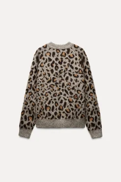 Outlet JERSEY PUNTO JACQUARD ANIMAL Mujer Cárdigan / Jerséis|Punto