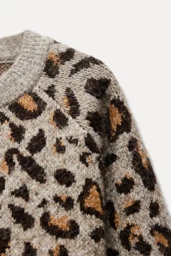 Outlet JERSEY PUNTO JACQUARD ANIMAL Mujer Cárdigan / Jerséis|Punto