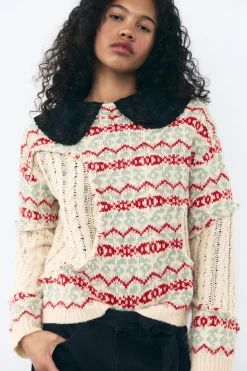 Discount JERSEY PUNTO JACQUARD OCHOS Mujer Cárdigan / Jerséis|Punto