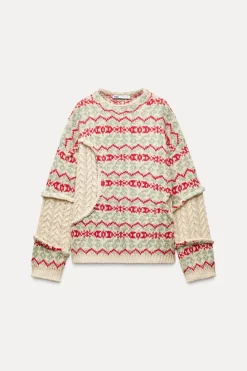 Discount JERSEY PUNTO JACQUARD OCHOS Mujer Cárdigan / Jerséis|Punto