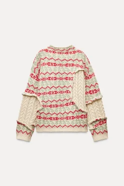 Discount JERSEY PUNTO JACQUARD OCHOS Mujer Cárdigan / Jerséis|Punto