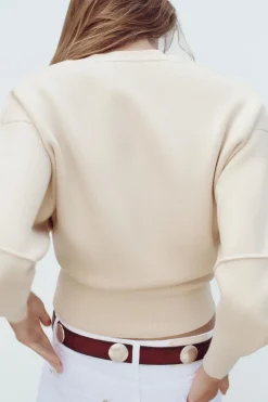 New JERSEY PUNTO LISO BAJO AJUSTADO Mujer Cárdigan / Jerséis|Punto