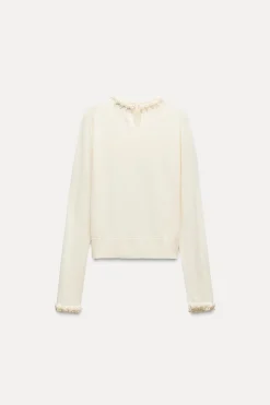 Fashion JERSEY PUNTO LISO PERLAS Mujer Cárdigan / Jerséis|Punto