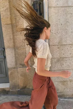 Clearance JERSEY PUNTO MANGA CORTA Mujer Cárdigan / Jerséis|Punto