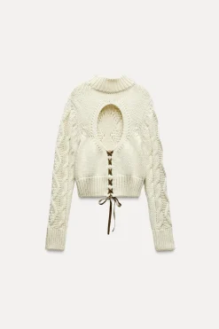 Best JERSEY PUNTO OCHOS ESPALDA ABIERTA Mujer Cárdigan / Jerséis|Punto