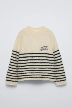 Niños ZARA 6 - 14 Años·Punto<JERSEY PUNTO RAYAS BORDADO