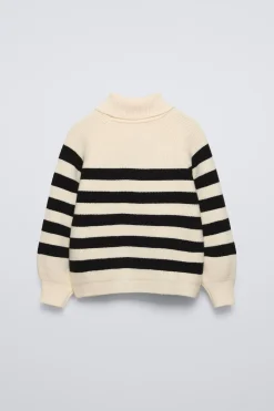 Niños ZARA 6 - 14 Años·Punto<JERSEY PUNTO RAYAS CUELLO VUELTO