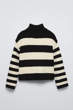 Niños ZARA 6 - 14 Años·Punto<JERSEY PUNTO RAYAS CUELLO VUELTO