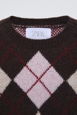 Niños ZARA 6 - 14 Años·Punto|6 - 14 Años·Total Look<JERSEY PUNTO ROMBOS