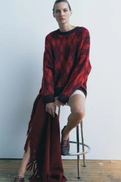 Outlet JERSEY PUNTO ROMBOS Mujer Cárdigan / Jerséis|Punto