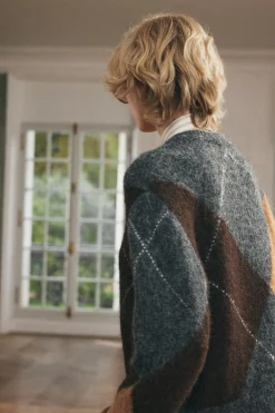 Online JERSEY PUNTO ROMBOS Mujer Cárdigan / Jerséis|Punto