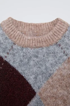 Niños ZARA 1½ - 6 Años·Punto<JERSEY PUNTO ROMBOS