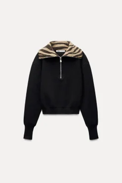 Outlet JERSEY PUNTO SOLAPA JACQUARD ANIMAL Mujer Cárdigan / Jerséis|Punto