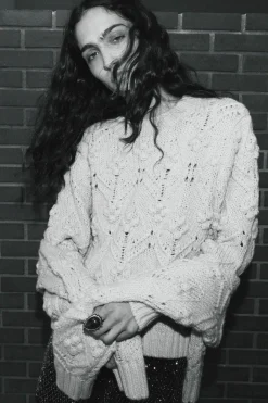 Hot JERSEY PUNTO TRENZADO POMPONES Mujer Cárdigan / Jerséis|Punto